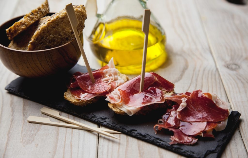jamón ibérico y aceite de oliva